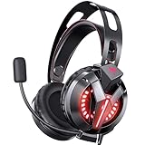 Gaming Headset with Microphone for Playstation 5, Double Head Beam Suspended Soft Soft Memory...