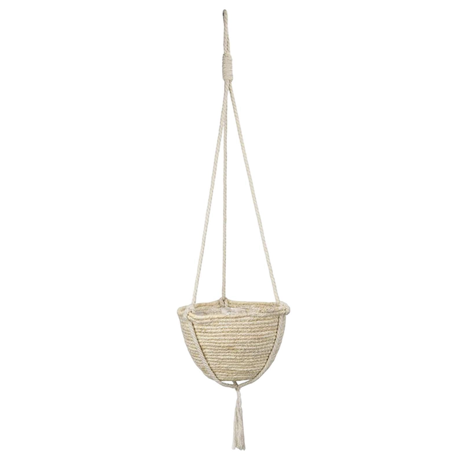 mophrati Eco-Friendly Plant Holder Woven Hanging Flower Pot Storage Basket For Home Adding Rustic Modern And Simple Feel To Home Decoration Hanging Planter