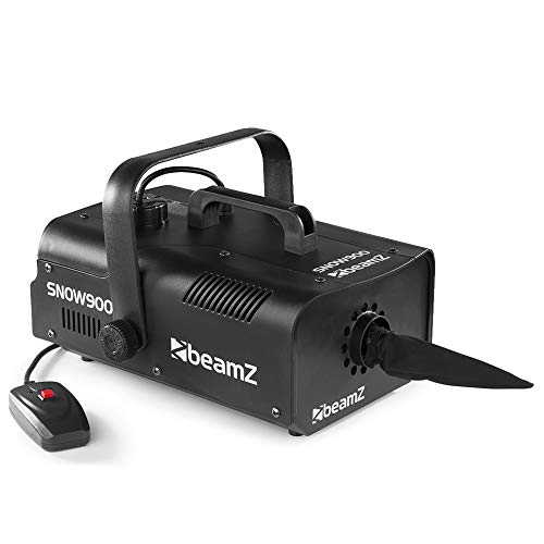 beamz SNOW900 Foam Snow Machine High-Power Artificial Snow Maker for DJ Events Disco Clubs and Theme Parties Compact Indoor/Outdoor Use with Water-Based Fluid