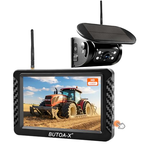BUTOA-X X5 Magnetic Solar Wireless Backup Camera with 5' HD Monitor, 1-Min Zero-Install for RV Truck...