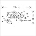 Family Where Life Begins Love Never Ends with Flowers and Butterfly Vinyl Removable Wall Quote Sticker Decal (Black)