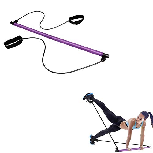 Ya-tube Portable Pilates Bar Kit,Pilates Resistance Band and Fitness Home Fitness Stick, Pilates