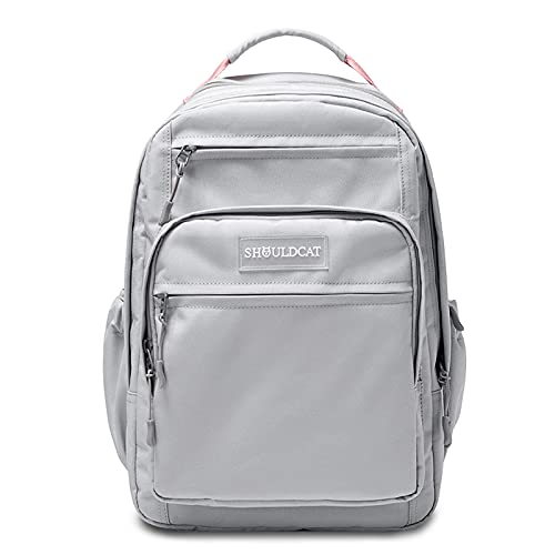 Casual Backpack Men Women 15.6 inch Laptop Daypacks Bag Rucksack for Hiking Camping Travel Outdoor Activities Waterproof PolyesterGrey Pink