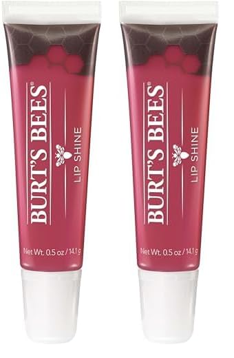 Burt's BeesLip Gloss, Lip Shine for Women, 100% Natural Makeup, Pucker (Pack of 2)