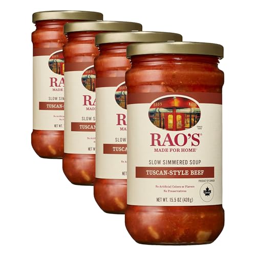 Rao's Made for Home Tuscan Beef Soup, 16 oz, Traditional Italian Heat and Serve Soup, Made with Premium Quality Ingredients (Pack of 4)