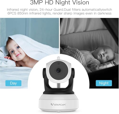 Image of VSTARCAM Cameras for Home Security Indoor, 2K with 360 Rotation, Human /Motion Detection with Auto Tracking, 2-Way Audio & DIY Voice, 2.4GHz WiFi Wireless, Cloud & SD Card Storage(up to 256GB)