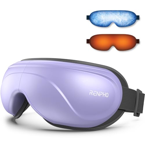 RENPHO Eye Massager with Heat and Cooling, Birthday Gifts for Mom Dad Women Men Heated Eye Mask for Migraine Relief Reduce Strain Improve Sleep Eyeris 2 Purple