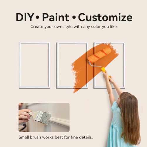 Image of Upick Peel and Stick Wainscoting Pre-Cut Wall Molding Kit, 16 inchx24 inch, 3-Frame
