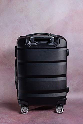 Mala De Bordo Mão Carrinho Viagem Rígida Fibra Abs 4 Rodinhas Giratórias 360º Preta