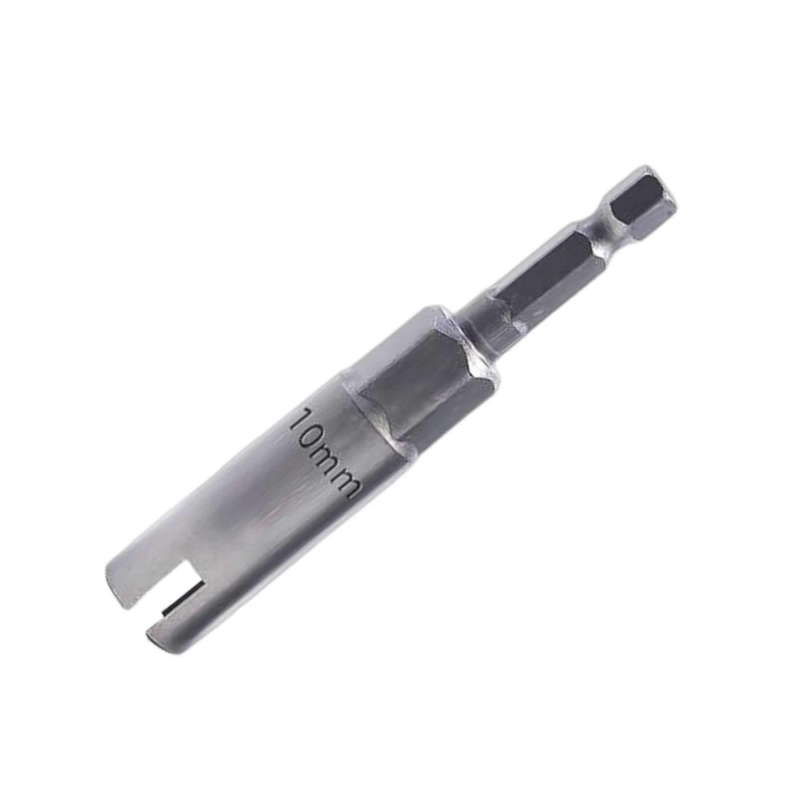 Cydzsra Silver Compact 1/4 Drill Bits Nut Socket 35Mm Tight Spaces And Home Improvement Tasks Shutters Steel Slot Nut Bolts Screwdriver Sleeve And Eye Hooks. 8Mm, 80X10mm