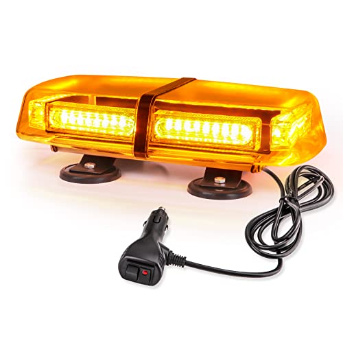 ROUTEKING Flashing Lights 54LEDs Car Emergency Light with Magnetic Base 7 Modes Strobe Warning Beacon Double Control Universal for 12V/24V all Car Truck SUV engineering vehicles (Amber)