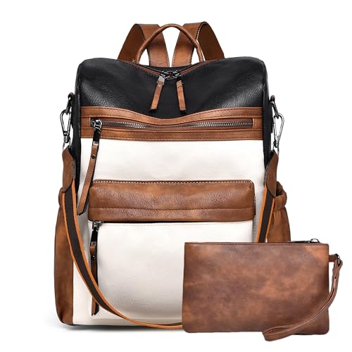 Image of Dora & Liz Womens Backpack Purse Leather Backpack Purse for Women Travel Fashion Backpack Designer Ladies Shoulder Bags
