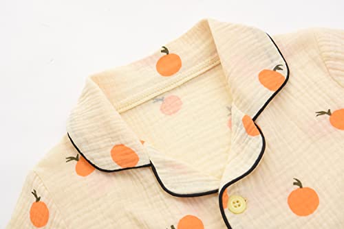 Image of BINIDUCKLING Toddler Pajama Set Short Sleeve Sleepwear Boy Girl Button Down Pjs Cotton Loungewear Nightclothes