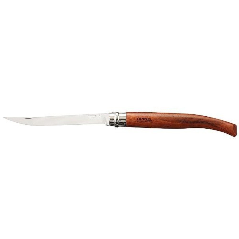 OPINEL Messer N°12, Slim-Line, rostfrei, Padouk, Taschenmesser mit Edelstahl Klinge, scharfes Klappmesser & Outdoor-messer für Camping, Wandern oder Jagd