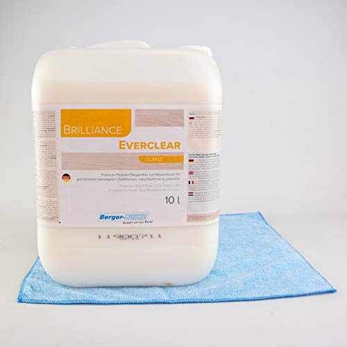 Preisvergleich Produktbild Berger-Seidle Parkettpflegeset / L93 Everclear / + 1 weiches Poliertuch / Pflegemitte für versiegeltes Parkett, 5L / 10 L Gebinde, / seidenglänzend / wasserbasiert, / farblos / (10 Liter)