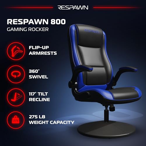 Image of RESPAWN 800 Console Rocker Gaming Chair, Swivel Seat with Lumbar Support