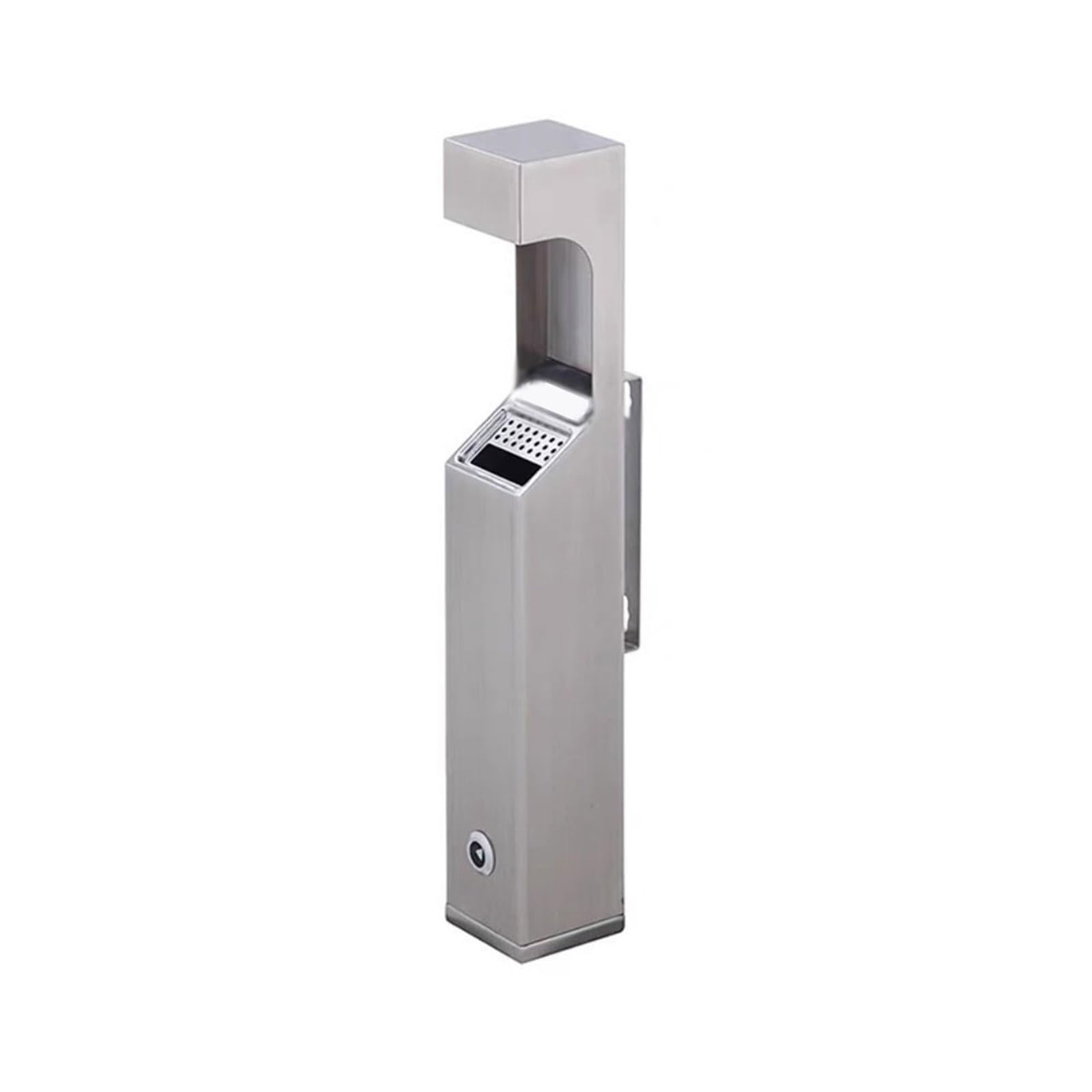 Stand ashtray Outdoor Public Wall Mounted Ashtray, Stainless Steel Lockable Cigarette Bin Pillar