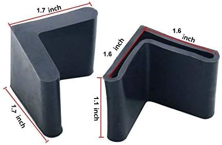 Flyshop 8 Pcs Black Furniture Angle Iron Foot Pads Non-Slip Rubber Covers L Shaped Floor Protectors, 40mm x 40mm, 1-9/16" x 1-9/16" - Image 4