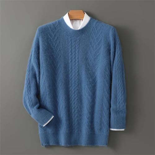 Men O-Neck Solid Color Long Sleeve Fashion Urban Pullover Thickened Cashmere Tops - Image 6