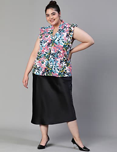 Image of oxolloxo Women Plus Size Floral Print Ruffled Top