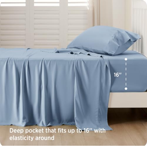 Image of Bedsure PureWoven 100% Rayon Derived from Bamboo, Twin Bed Sheets, 3 Pieces