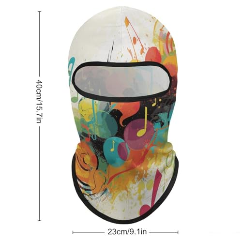 Balaclava máscara de esquí, protección solar cubre cara y cuello con diseño musical abstracto, fresco para verano, unisex miniatura 2