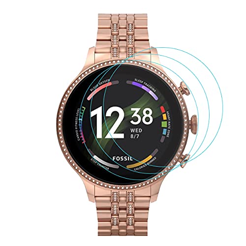 Xinhewong3-Pack for Fossil Gen 6 Smartwatch (42mm) Smartwatch Screen Protector Tempered Glass for Fossil Gen 6 Smartwatch 42mm Smartwatch [2.5D 9H Hardness][Anti-Scratch]