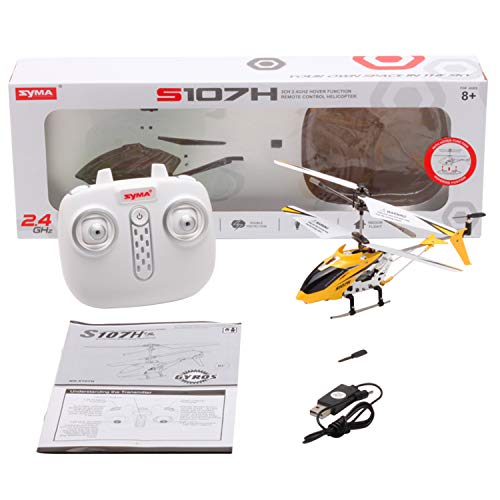 Image of POCO DIVO Replacement for SYMA S107 2.4Ghz Altitude Hold S107H RC Helicopter One-Key Launching /Landing Beginner Flight Mini 3CH Metal Gyro Heli, Yellow
