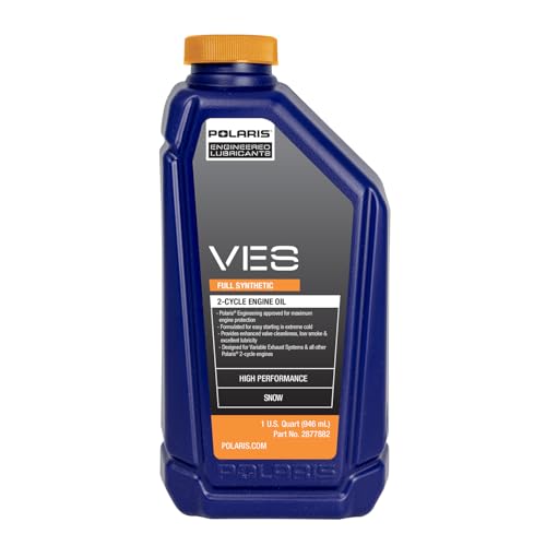 Polaris OEM Snowmobile VES Full Synthetic 2-Cycle Oil, For 2-Stroke Snowmobiles, 1 Quart, Synthetic, Specific for Patriot Boost, Patriot 9R INDY XCR, 550 Voyageur, 550 Indy - Part 2877882