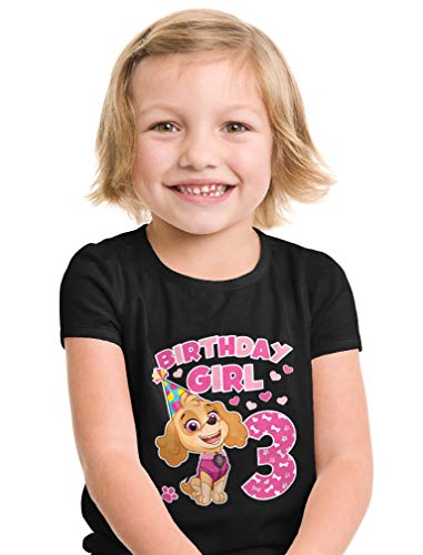 Tstars Time Flies Skye 3rd Birthday Gift Toddler Kids T-Shirt Paw Patrol Birthday Girl Shirt3