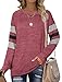 Womens Sweaters Cozy Sweatshirts Long Sleeve Fall Clothes for Teen Girls Burgundy XXL