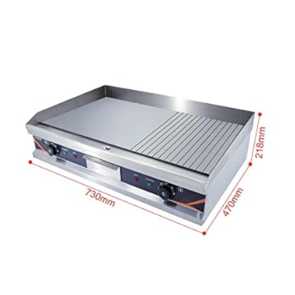 DULNICE 4400W Elektrogrill mit 2 Thermostaten 29in Gewerblicher Grillplatte Elektrisch Schnelles Aufheizen für Esszimmer, Küche und Balkon – Bild 8