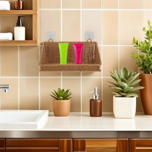 Cesta resistente humedad sin taladrar para azulejos de cocina y baño 6