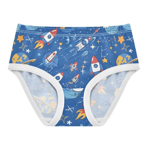Wusikd Cute Space Girls' Underwear Cotton Girls Briefs Soft Toddler Underwear 2T