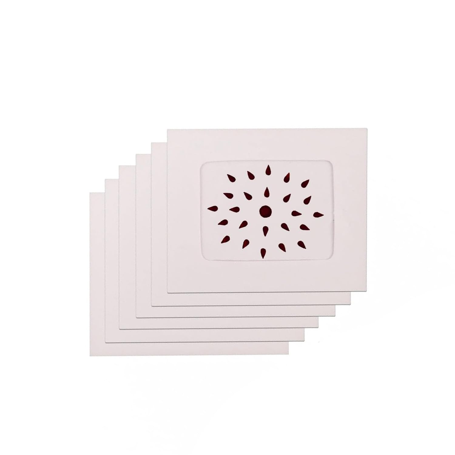 VAMA FASHIONS 4mm Premium Velvet Medium Tilak Shape Forehead Sticker Sketch Dark Maroon Kumkum Sindoor Tear Drop Bindi for Women & Girls-picture-46