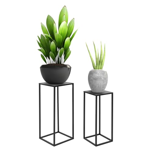 ML-Design Blumenständer im 2er Set, Schwarz, 20x60x20/30x70x30 cm, Moderne...