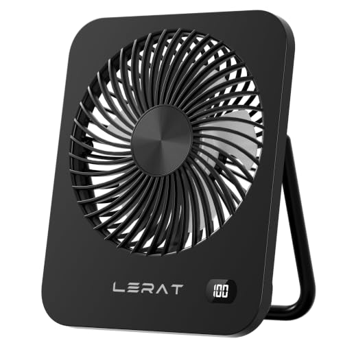 5-Speed Lerat USB Rechargeable Foldable Portable Desk Fan - image 1