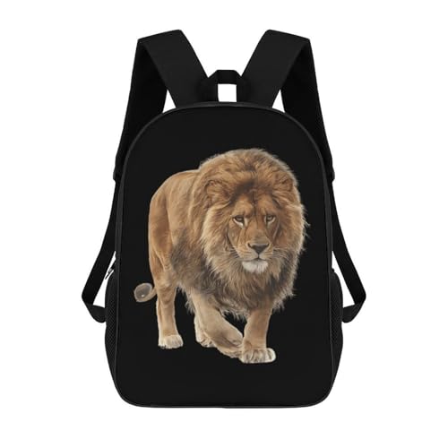 Adult Lion Classic 17 Inch Backpack Travel Daypack Casual Shoulder Bag with Adjustable Strap for Men Women