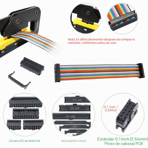 Juego de conector de cable IDC hembra de 10 a 26 pines para electrónica 6
