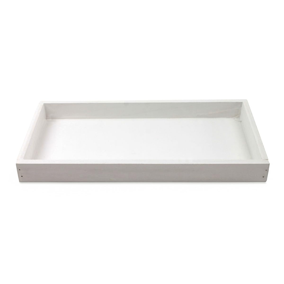 Bandeja de madera para servir 30 x 15 cm en color blanco – Bandeja decorativa alargada como cuenco rectangular de madera para decoración de mesa de Navidad – Bandeja pequeña de madera como moderna