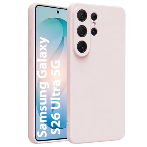 Image of LIRAMARK Liquid Silicone Soft Back Cover Case for Samsung Galaxy S26 Ultra 5G| Soft Micro-Fibre Lining Inside | Camera Protection Bump (Pink)
