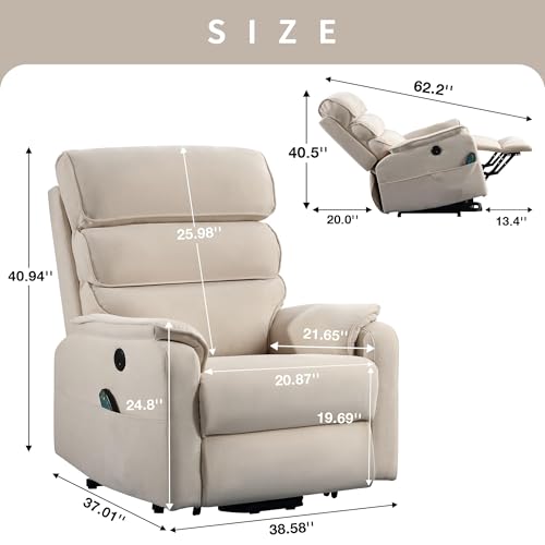 Sillón eléctrico reclinable plegable color sólido miniatura 2