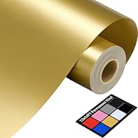 12\" x 14FT Gold Vinyl - Glossy Gold Permanent Vinyl with PET Backing [Easier Weed Never Residue], Permanent Adhesive for Cutting Machine, Party Decoration, Car Decal, Signs, Scrapbooking