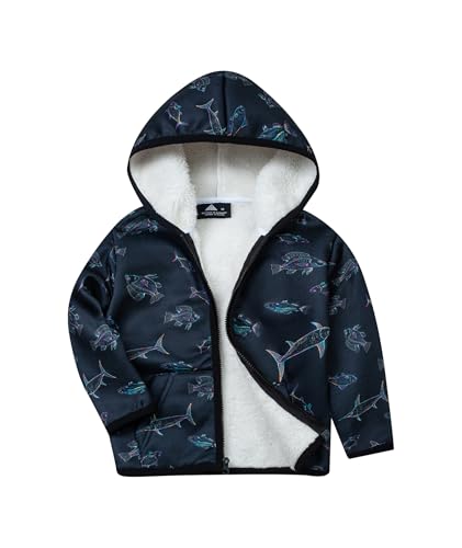 Image of V VALANCH Toddler Fleece Jacket Boys Girls Zip Up Hoodie Sweatshirt | Full Fleece Lining Throughout, Thick Warm, Cartoon, for Casual, School, Outerwear, Winter