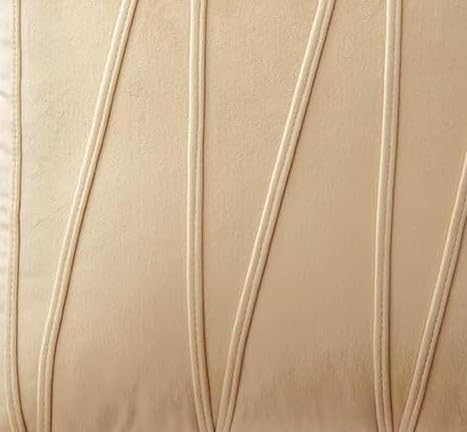 Image of Amazon Brand - Umi Decorative Striped Throw Pillow Covers 20 X 20 Inch,Soft Solid Velvet Pillow Covers Cushion Case with Zigzag Pattern for Sofa Bedroom 50 X 50 Cm (Pack of 5) Beige
