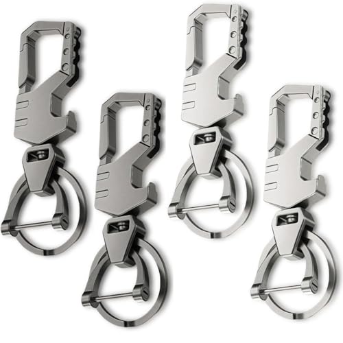 Infxyfy 4pcs Heavy Duty Keychain Opener with 2 Keyrings Car
