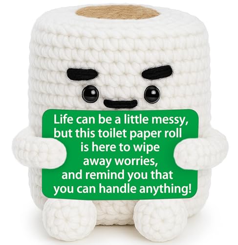 Funny Gag Birthday Gifts for Men Women Positive Crochet Animals Emotional Inspirational Support Valentines Friend Brother Husband Boyfriend Gifts,Anxiety Stress Relief Relaxing Stuff Office Desk Decor