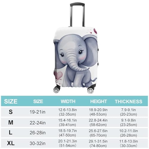 Cute Elephant Printed Luggage Cover Protector, Fits 18-32 Inch Luggage2
