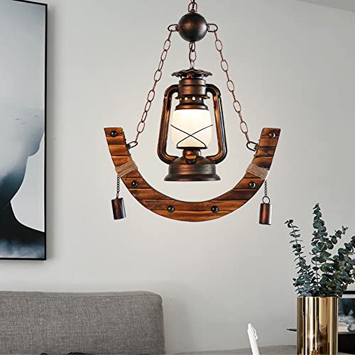 Atmosphère en bois industriel pendant light pour resto et loft - 7