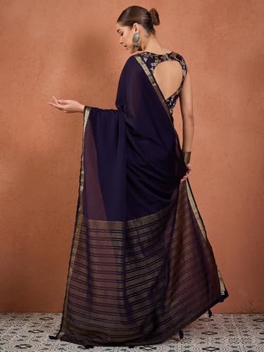 Image of AKHILAM Women's Kanjivaram Woven Soft Silk Saree With Blouse Piece
